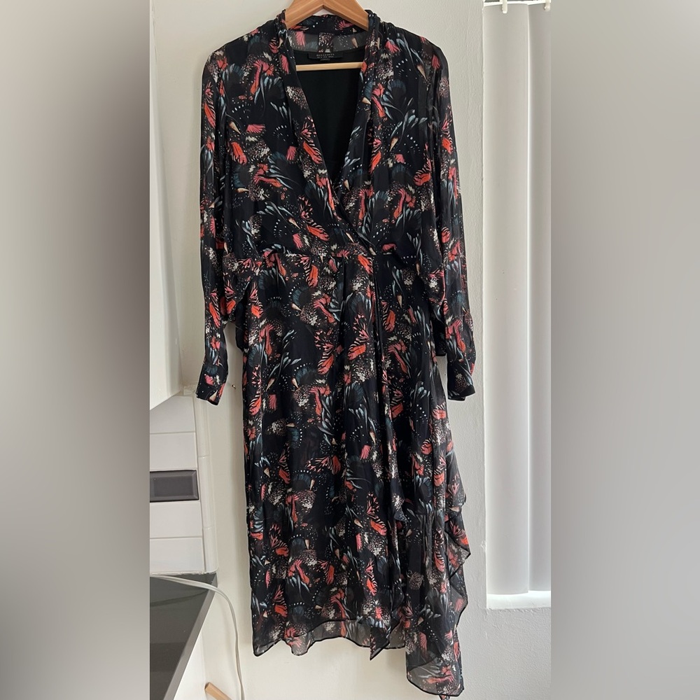 All Saints Valero Flutter Dress 8 - Picture 11 of 12